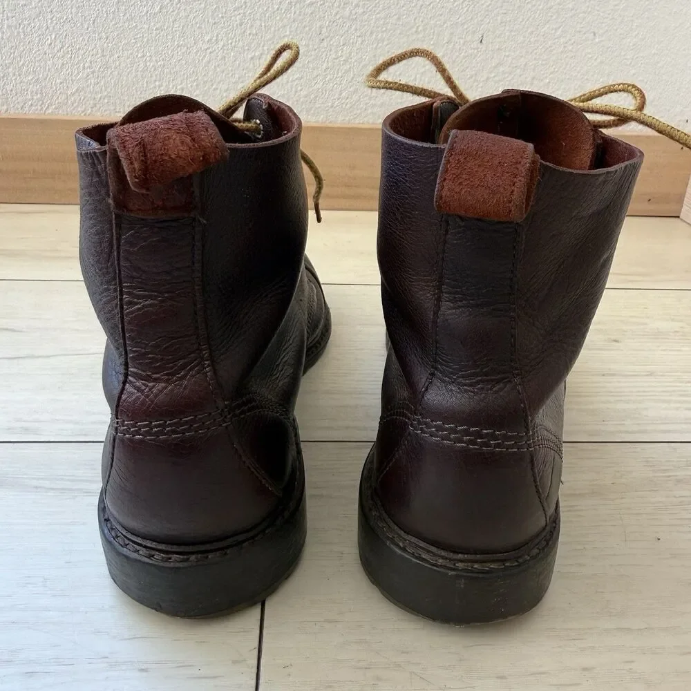 Men’s Allen Edmonds Normandy Cap Toe 10 D Boots Brown Leather Steampunk Handmade